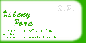 kileny pora business card